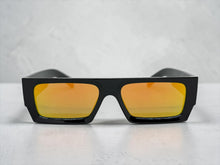 Classic Hardcore Biker Gangster Style LOCS SUNGLASSES X-Large Thick Black Frame - Gold Lens 91321