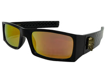 Classic Hardcore Gangster Biker Style Choppers SUNGLASSES Thick Black Frame - Gold Lens 6785