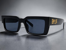 Classic Hardcore Biker Gangster Style LOCS SUNGLASSES Large Thick Black Frame - Dark Lens 91212