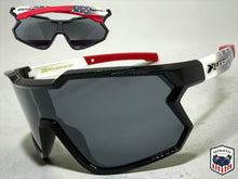 Oversized Sporty Wrap Around Style SUNGLASSES Large Black Patriotic USA Flag Frame 3737
