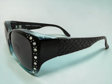 Women's Classy Elegant Luxurious Bling POLARIZED SUNGLASSES Black & Blue Frame Over RX Glass Fit 7833