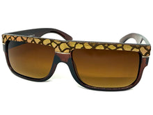 Classic Vintage Retro Hip Hop Rapper Pimp Style SUNGLASSES Thick Brown Snakeskin Frame 1221