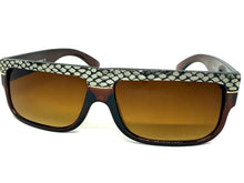 Classic Vintage Retro Hip Hop Rapper Pimp Style SUNGLASSES Thick Brown Snakeskin Frame 1221