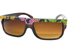 Classic Vintage Retro Hip Hop Rapper Pimp Style SUNGLASSES Thick Brown Snakeskin Frame 1221