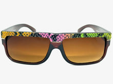Classic Vintage Retro Hip Hop Rapper Pimp Style SUNGLASSES Thick Brown Snakeskin Frame 1221