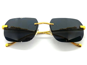 Classy Elegant Sophisticated Luxury Designer Fashion SUNGLASSES Rimless Gold Frame 5251