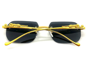 Classy Elegant Sophisticated Luxury Designer Fashion SUNGLASSES Rimless Gold Frame 5251