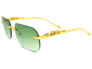 Classy Elegant Sophisticated Luxury Designer Fashion SUNGLASSES Rimless Gold Frame 5251