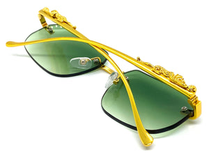 Classy Elegant Sophisticated Luxury Designer Fashion SUNGLASSES Rimless Gold Frame 5251