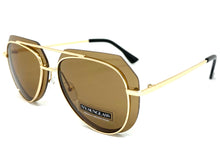 Classic Vintage Retro Aviator Style SUNGLASSES Gold Metal Frame 3375