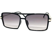 Classic Vintage Retro Aviator Style SUNGLASSES Square Black & Silver Frame 80450
