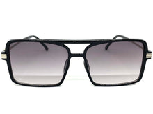 Classic Vintage Retro Aviator Style SUNGLASSES Square Black & Silver Frame 80450