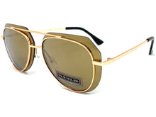 Classic Vintage Retro Aviator Style SUNGLASSES Rose Gold Metal Frame 3375