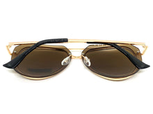 Classic Vintage Retro Aviator Style SUNGLASSES Rose Gold Metal Frame 3375