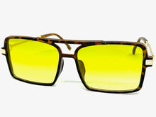 Classic Vintage Retro Aviator Style SUNGLASSES Square Tortoise & Gold Frame 80450