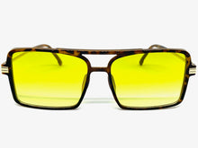 Classic Vintage Retro Aviator Style SUNGLASSES Square Tortoise & Gold Frame 80450