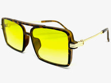 Classic Vintage Retro Aviator Style SUNGLASSES Square Tortoise & Gold Frame 80450