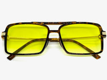 Classic Vintage Retro Aviator Style SUNGLASSES Square Tortoise & Gold Frame 80450