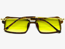 Classic Vintage Retro Aviator Style SUNGLASSES Square Tortoise & Gold Frame 80450
