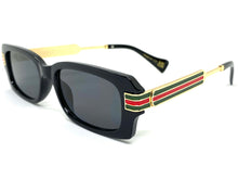 Classic Modern Retro Luxury Designer Style SUNGLASSES Black & Gold Frame 30618