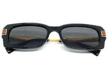 Classic Modern Retro Luxury Designer Style SUNGLASSES Black & Gold Frame 30618