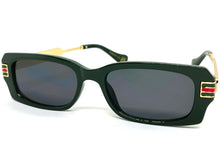 Classic Modern Retro Luxury Designer Style SUNGLASSES Green & Gold Frame 30618