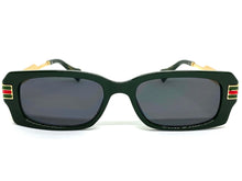 Classic Modern Retro Luxury Designer Style SUNGLASSES Green & Gold Frame 30618