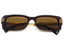 Classic Modern Retro Luxury Designer Style SUNGLASSES Brown & Gold Frame 30618