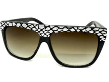 Oversized Classic Vintage Retro Style SUNGLASSES Large Black Snakeskin Frame 1201