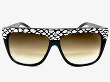 Oversized Classic Vintage Retro Style SUNGLASSES Large Black Snakeskin Frame 1201