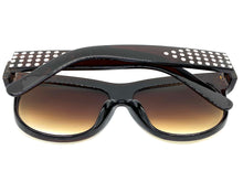 Oversized Luxurious Vintage Retro Style SUNGLASSES Large Bling Brown Frame E1290