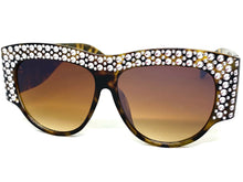 Oversized Luxurious Vintage Retro Style SUNGLASSES Large Thick Bling Tortoise Frame E1349
