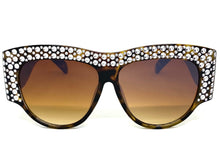 Oversized Luxurious Vintage Retro Style SUNGLASSES Large Thick Bling Tortoise Frame E1349