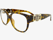 Oversized Vintage Retro Style Clear Lens EYEGLASSES Large Leopard Optical Frame - RX Capable 5356