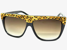 Oversized Classic Vintage Retro Style SUNGLASSES Large Black Leopard Frame 1201