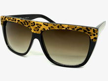 Oversized Classic Vintage Retro Style SUNGLASSES Large Black Leopard Frame 1201
