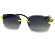 Classy Elegant Sophisticated Modern Luxury Style SUNGLASSES Gold & Black Frame E0970