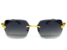 Classy Elegant Sophisticated Modern Luxury Style SUNGLASSES Gold & Black Frame E0970