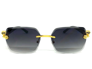 Classy Elegant Sophisticated Modern Luxury Style SUNGLASSES Gold & Black Frame E0970