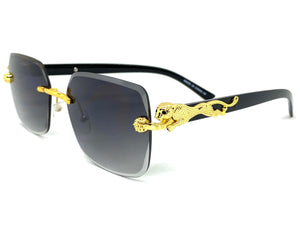 Classy Elegant Sophisticated Modern Luxury Style SUNGLASSES Gold & Black Frame E0970