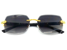 Classy Elegant Sophisticated Modern Luxury Style SUNGLASSES Gold & Black Frame E0970