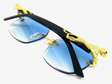 Classy Elegant Sophisticated Modern Luxury Style SUNGLASSES Gold & Black Frame E0970