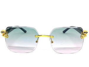 Classy Elegant Sophisticated Modern Luxury Style SUNGLASSES Gold & Black Frame E0970