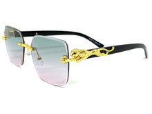 Classy Elegant Sophisticated Modern Luxury Style SUNGLASSES Gold & Black Frame E0970