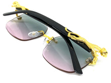 Classy Elegant Sophisticated Modern Luxury Style SUNGLASSES Gold & Black Frame E0970