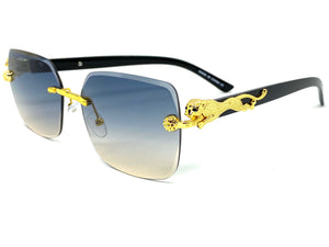 Classy Elegant Sophisticated Modern Luxury Style SUNGLASSES Gold & Black Frame E0970