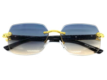 Classy Elegant Sophisticated Modern Luxury Style SUNGLASSES Gold & Black Frame E0970