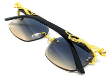 Classy Elegant Sophisticated Modern Luxury Style SUNGLASSES Gold & Black Frame E0970