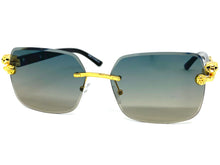 Classy Elegant Sophisticated Modern Luxury Style SUNGLASSES Gold & Black Frame E0970