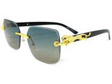 Classy Elegant Sophisticated Modern Luxury Style SUNGLASSES Gold & Black Frame E0970